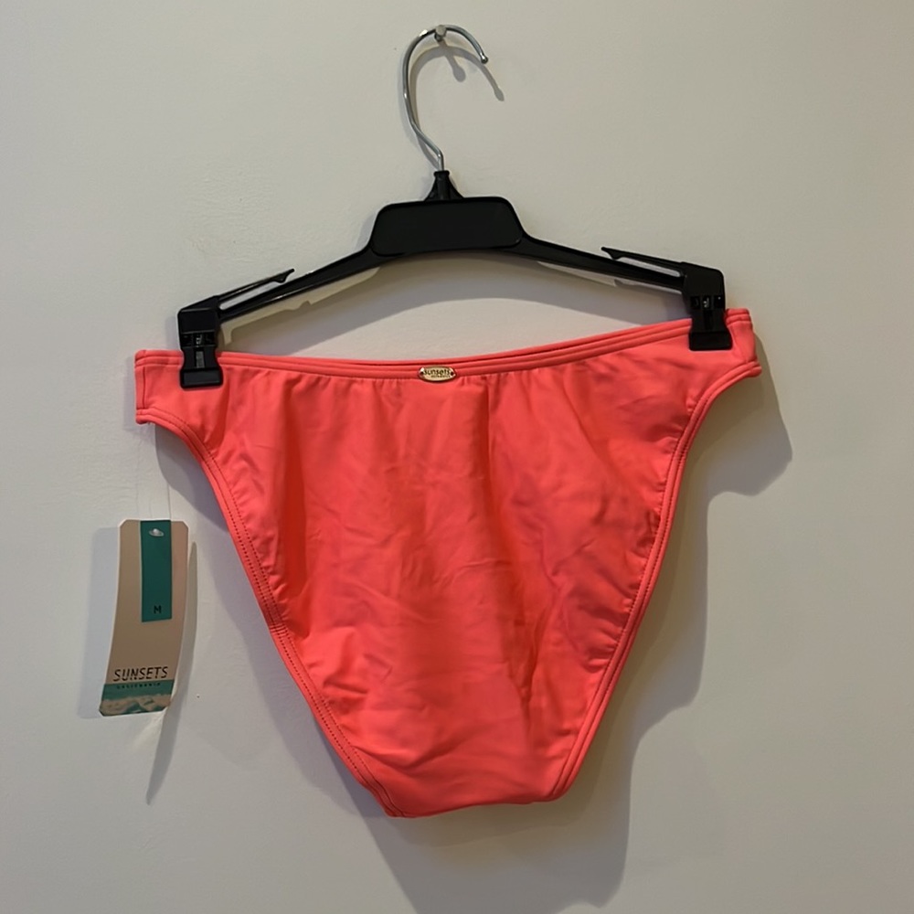 Sunsets California Bright Guava Wild Thing Bikini Bottom,Medium,NWT - Picture 7 of 10